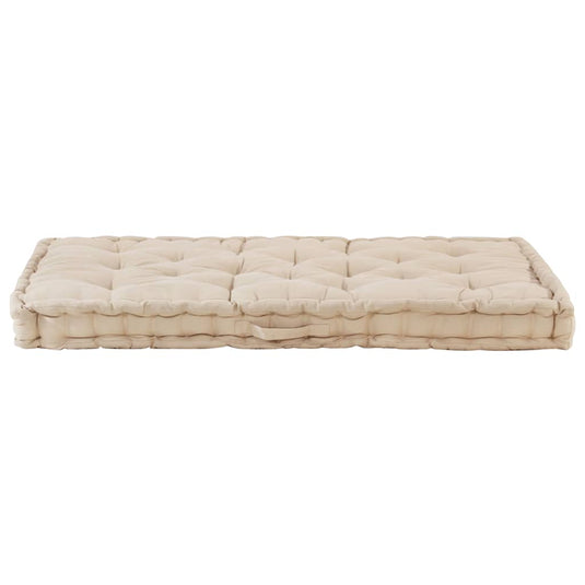 Vidaxl palletvloerkussen 120x80x10 cm katoen beige