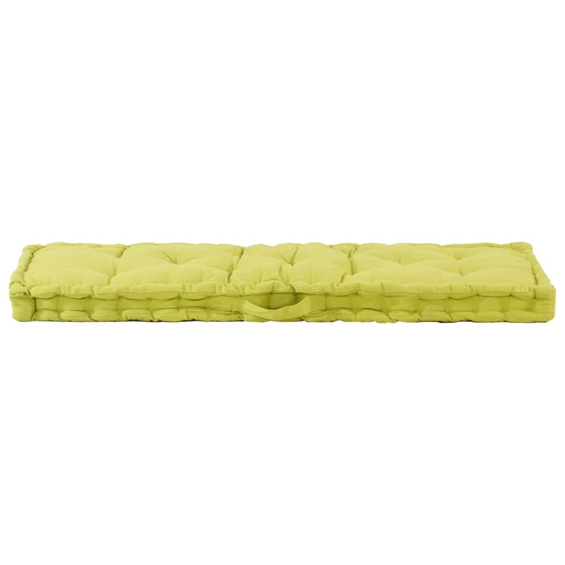 Afbeelding laden in galerijviewer, VidaXL Palletvloerkussen 120x40x7 cm katoen groen
