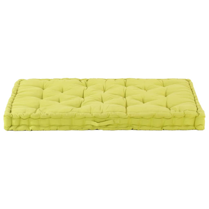 Afbeelding laden in galerijviewer, VidaXL Palletvloerkussen 120x40x7 cm katoen groen
