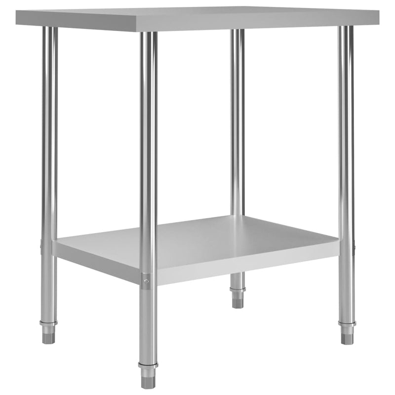 Afbeelding laden in galerijviewer, Vidaxl keukenwerktafel 80x60x85 cm roestvrij staal
