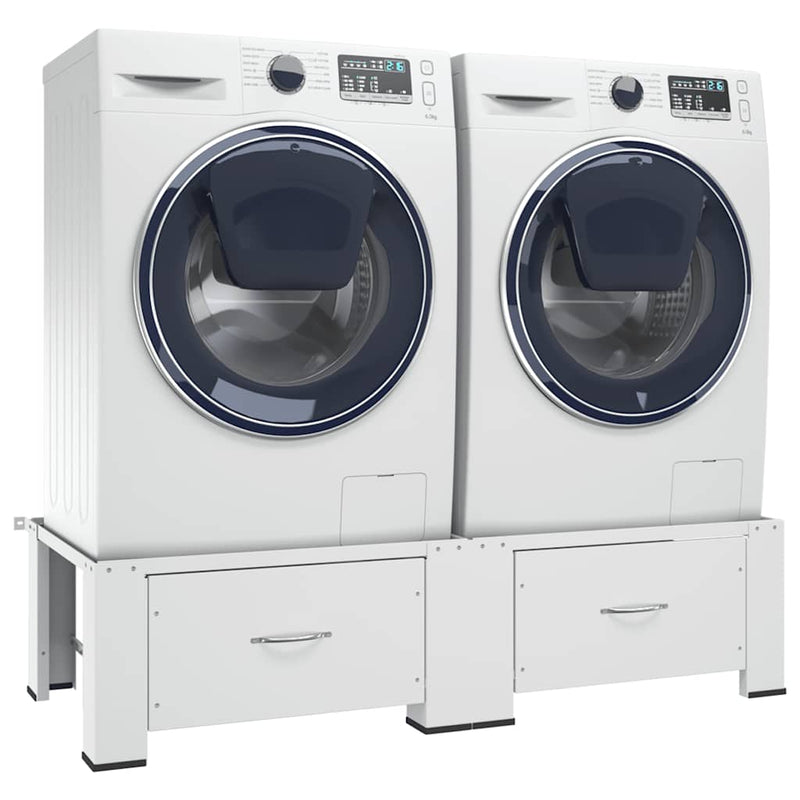 Afbeelding laden in galerijviewer, Vidaxl wasmachine- en drogerverhoger dubbel met lades wit

