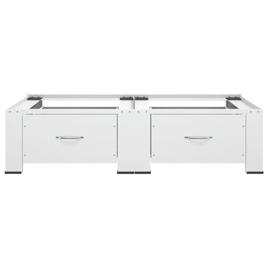 Vidaxl wasmachine- en drogerverhoger dubbel met lades wit