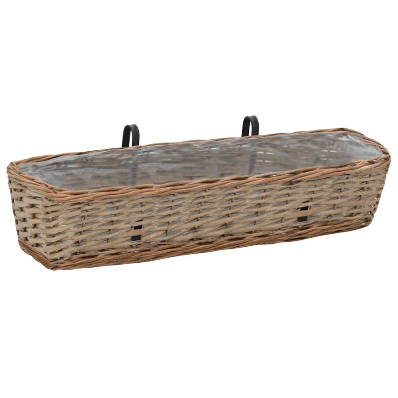 Afbeelding laden in galerijviewer, Vidaxl balkonbakken 2 st 80 cm wicker met pe-voering
