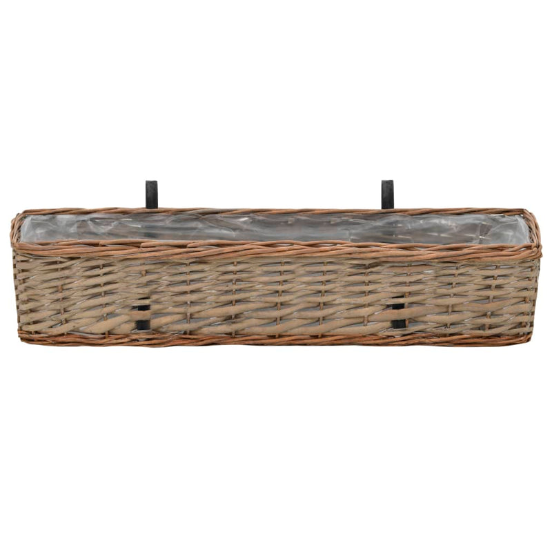 Afbeelding laden in galerijviewer, Vidaxl balkonbakken 2 st 80 cm wicker met pe-voering

