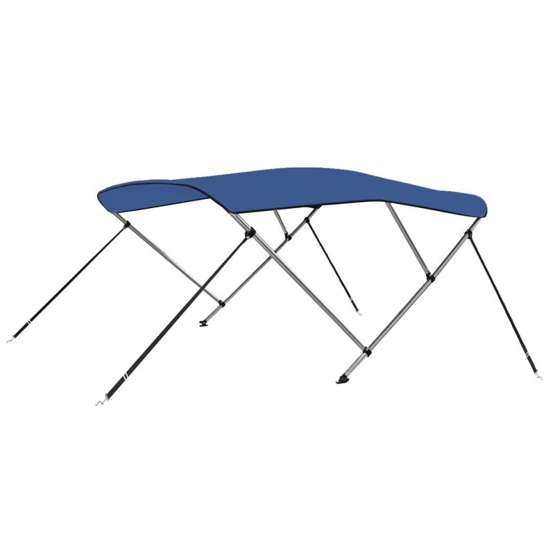 Afbeelding laden in galerijviewer, Vidaxl biminitop 3-boogs 183x196x137 cm blauw
