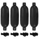 Vidaxl bootstootkussens 4 st 58,5x16,5 cm pvc zwart
