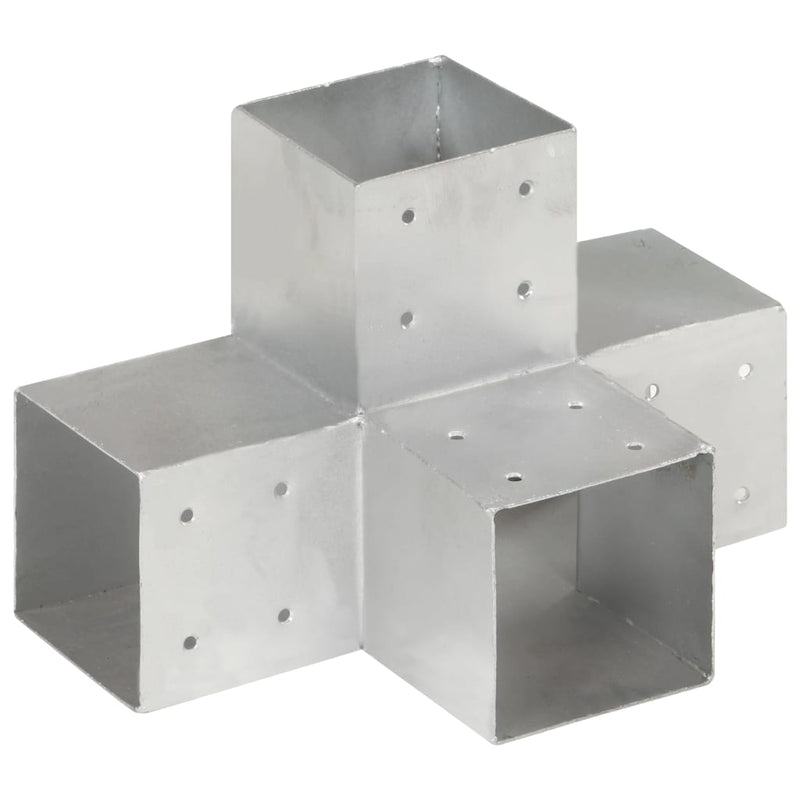 Afbeelding laden in galerijviewer, Vidaxl paalverbinding x-vorm 101x101 mm gegalvaniseerd metaal
