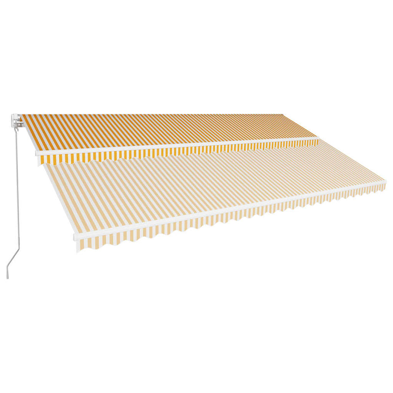 Afbeelding laden in galerijviewer, VidaXL Luifel handmatig uittrekbaar 600x300 cm geel en wit
