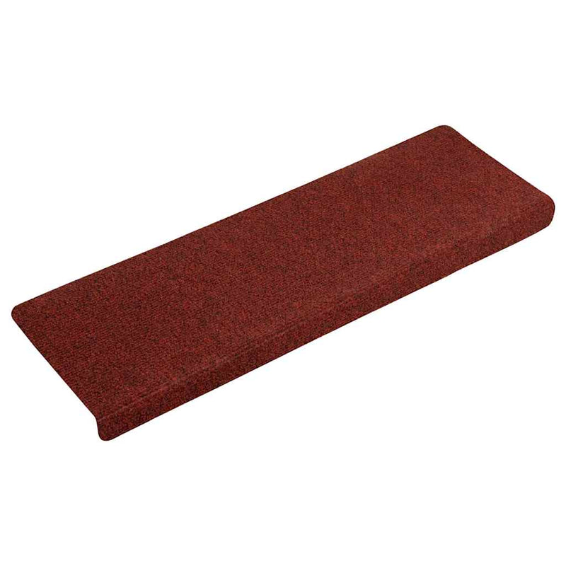 Afbeelding laden in galerijviewer, Vidaxl trapmatten zelfklevend 15 stuks 65x21x4 cm bordeaux rood rechthoekige rand
