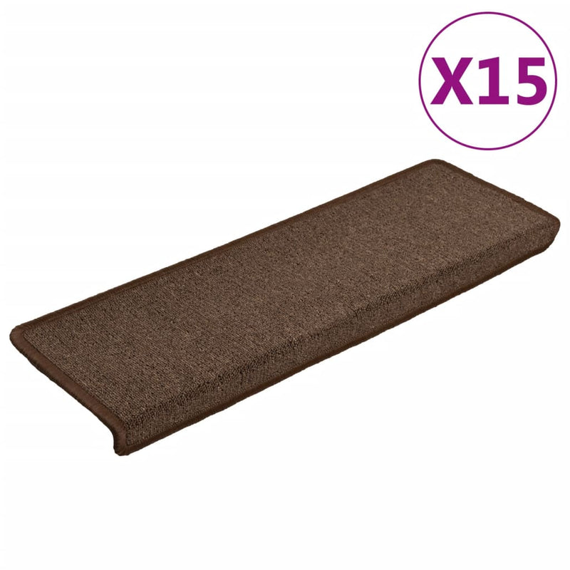 Afbeelding laden in galerijviewer, Vidaxl trapmatten 15 st 65x21x4 cm bruin rechthoekige rand
