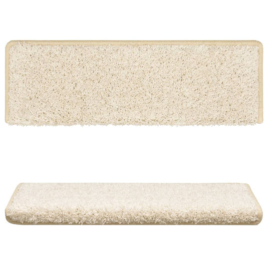 Vidaxl trapmatten 15 st 65x21x4 cm wit rechthoekige rand