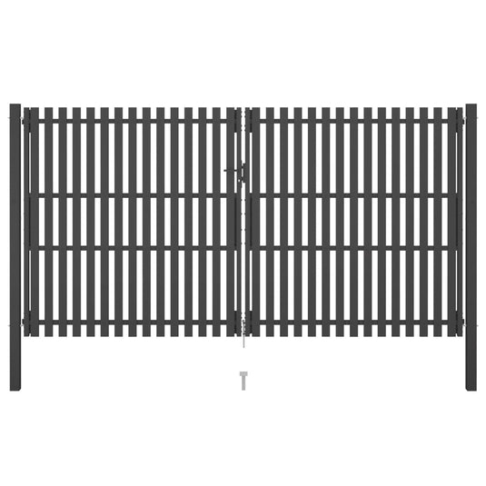 VidaXL Poort 4x2,5 m staal antraciet