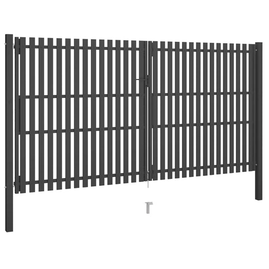 VidaXL Poort 4x2,5 m staal antraciet