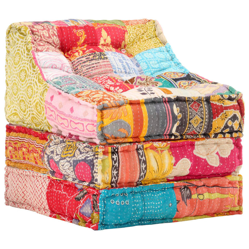 Afbeelding laden in galerijviewer, VidaXL Poef modulair stof patchwork
