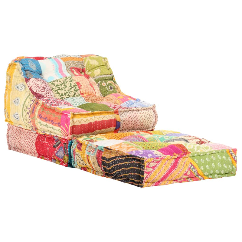 Afbeelding laden in galerijviewer, VidaXL Poef modulair stof patchwork
