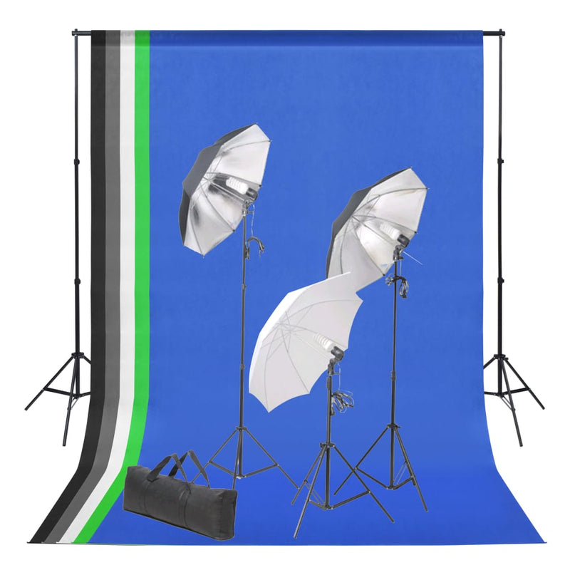 Afbeelding laden in galerijviewer, Vidaxl fotostudioset met achtergrond en verlichtingsset
