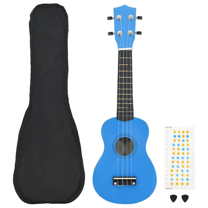 Afbeelding laden in galerijviewer, Vidaxl ukuleleset met tas voor kinderen sopraan 21'' blauw
