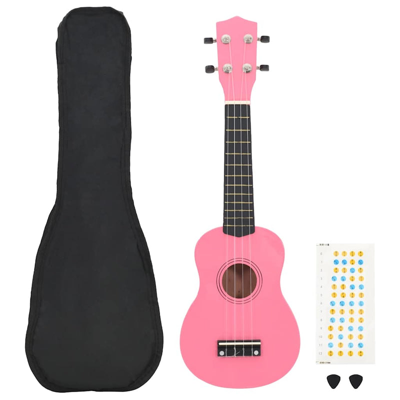 Afbeelding laden in galerijviewer, Vidaxl ukuleleset met tas voor kinderen sopraan 23'' roze
