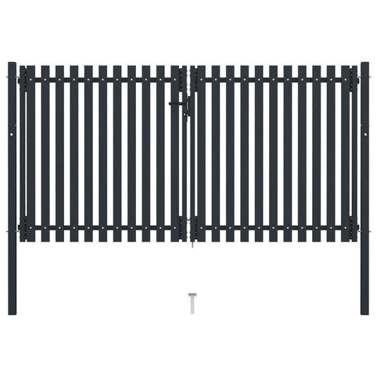 VidaXL Poort dubbel 306x200 cm staal antraciet