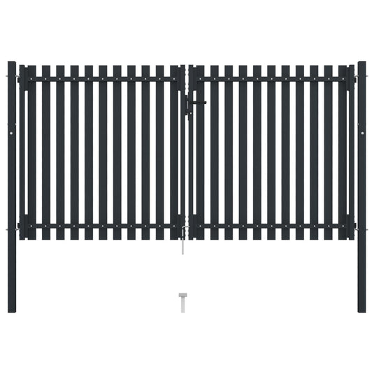 VidaXL Poort dubbel 306x200 cm staal antraciet
