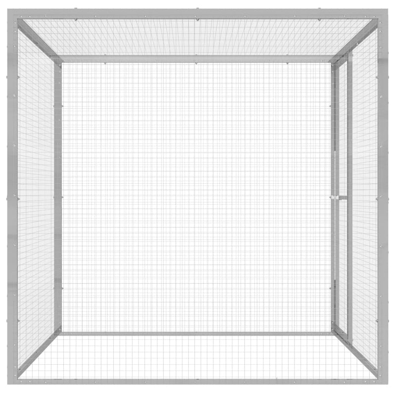 Afbeelding laden in galerijviewer, VidaXL Kattenkooi 1,5x1,5x1,5 m gegalvaniseerd staal
