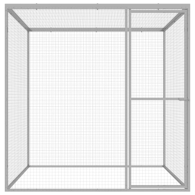 Afbeelding laden in galerijviewer, VidaXL Kattenkooi 1,5x1,5x1,5 m gegalvaniseerd staal
