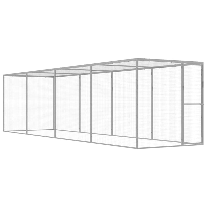Afbeelding laden in galerijviewer, VidaXL Kattenkooi 6x1,5x1,5 m gegalvaniseerd staal
