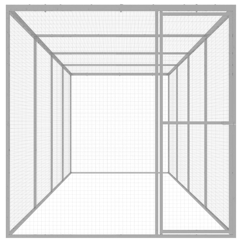 Afbeelding laden in galerijviewer, VidaXL Kattenkooi 6x1,5x1,5 m gegalvaniseerd staal
