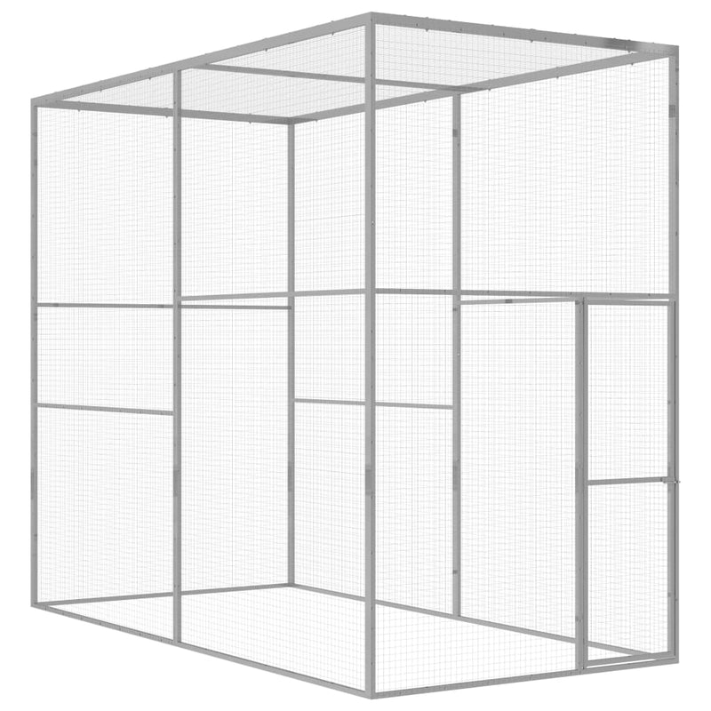 Afbeelding laden in galerijviewer, VidaXL Kattenkooi 3x1,5x2,5 m gegalvaniseerd staal
