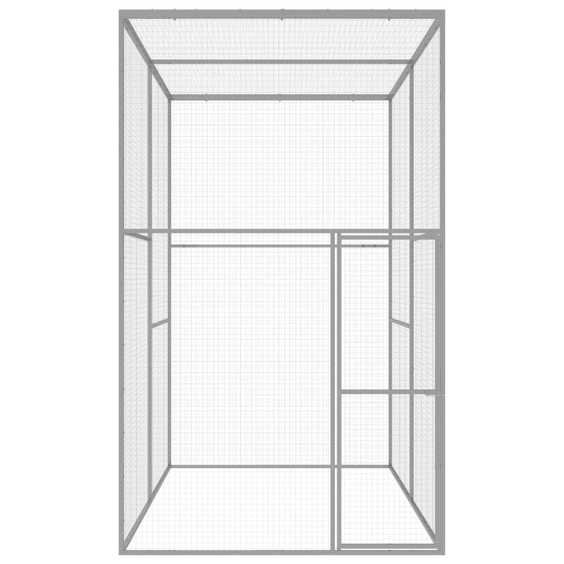 Afbeelding laden in galerijviewer, VidaXL Kattenkooi 3x1,5x2,5 m gegalvaniseerd staal
