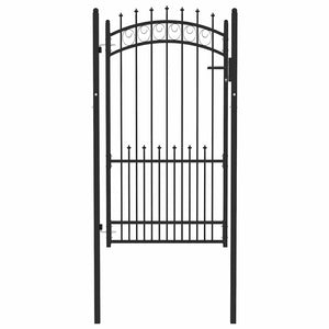 Vidaxl hekpoort emmen met stalen pinnen 104x134,5 cm zwart