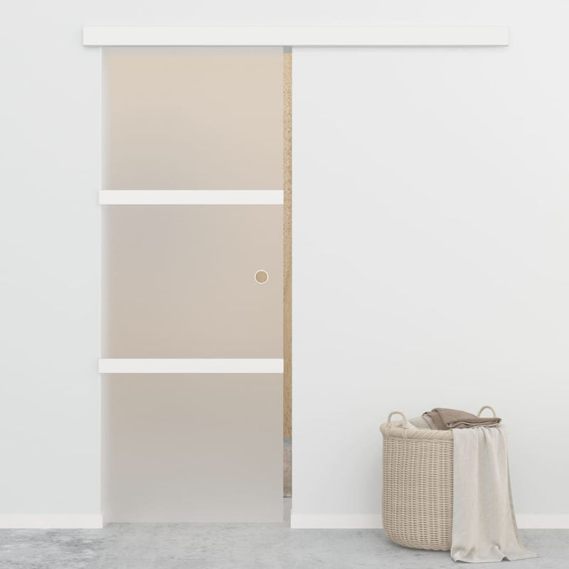 Afbeelding laden in galerijviewer, Vidaxl schuifdeur met zachte stops 76x205 cm esg-glas en aluminium

