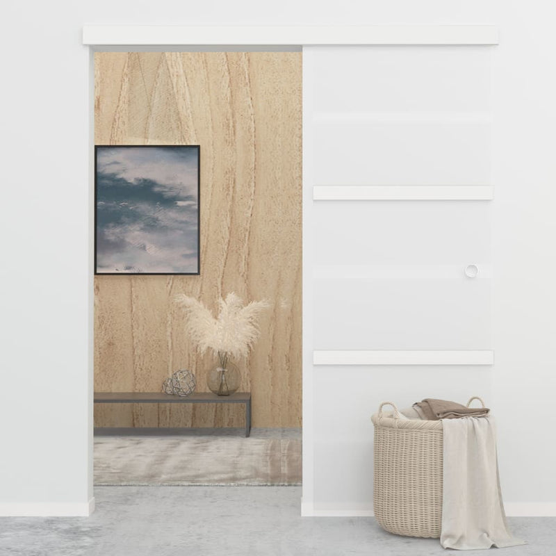 Afbeelding laden in galerijviewer, Vidaxl schuifdeur met zachte stops 76x205 cm esg-glas en aluminium
