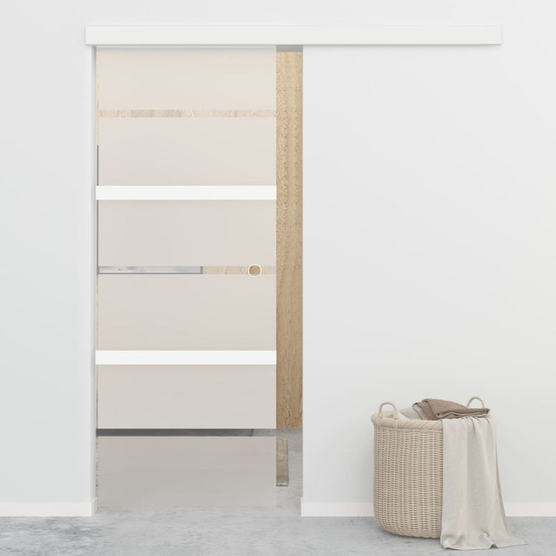 Afbeelding laden in galerijviewer, Vidaxl schuifdeur met zachte stops 76x205 cm esg-glas en aluminium
