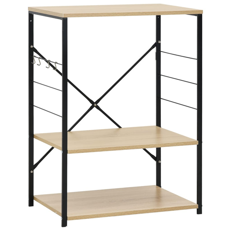 Afbeelding laden in galerijviewer, Vidaxl magnetronkast 60x39,6x79,5 cm bewerkt hout zwart en eikenkleur
