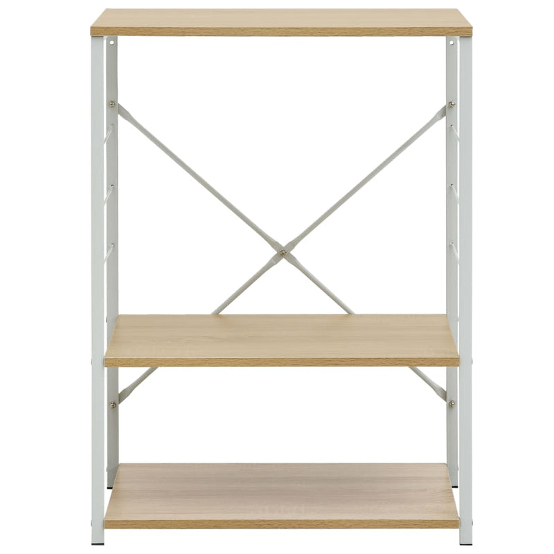 Afbeelding laden in galerijviewer, Vidaxl magnetronkast 60x39,6x79,5 cm bewerkt hout wit en eikenkleurig
