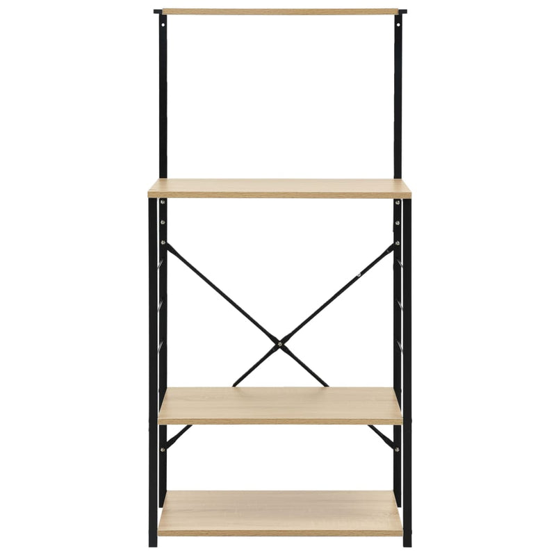 Afbeelding laden in galerijviewer, Vidaxl magnetronkast 60x39,6x123 cm bewerkt hout zwart en eikenkleurig
