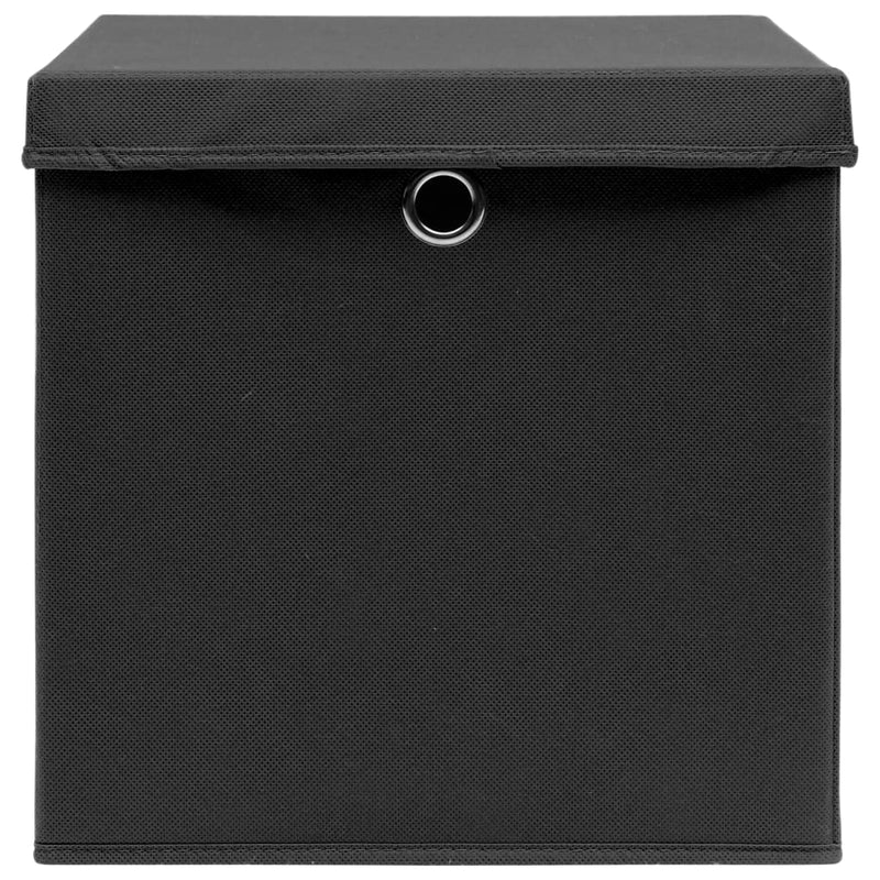 Afbeelding laden in galerijviewer, Vidaxl opbergboxen met deksel 10 st 32x32x32 cm stof zwart
