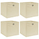 Vidaxl opbergboxen 4 st 32x32x32 cm stof crèmekleurig