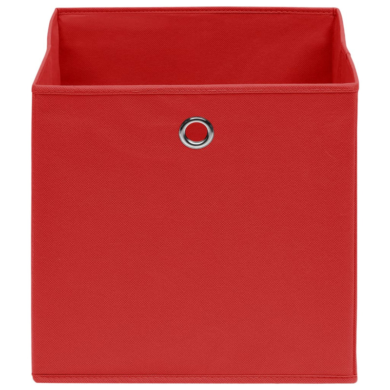 Afbeelding laden in galerijviewer, Vidaxl opbergboxen 4 st 32x32x32 cm stof rood

