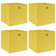 Vidaxl opbergboxen 4 st 32x32x32 cm stof geel
