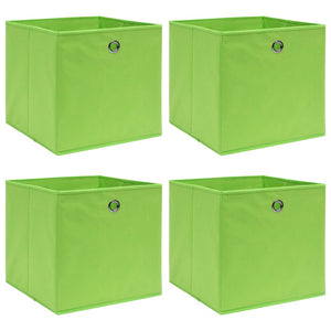 Vidaxl opbergboxen 4 st 32x32x32 cm stof groen