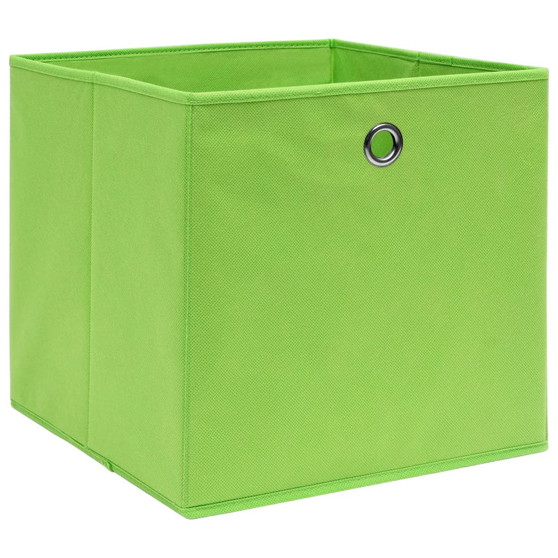 Afbeelding laden in galerijviewer, Vidaxl opbergboxen 4 st 32x32x32 cm stof groen
