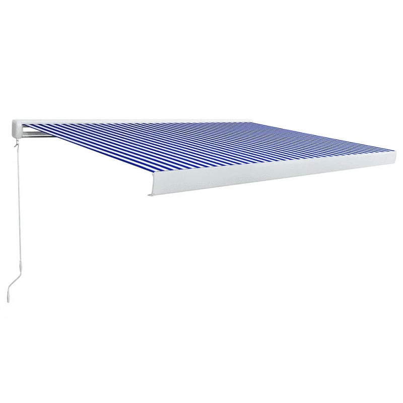 Afbeelding laden in galerijviewer, VidaXL Luifel handmatig 300x250 cm blauw en wit
