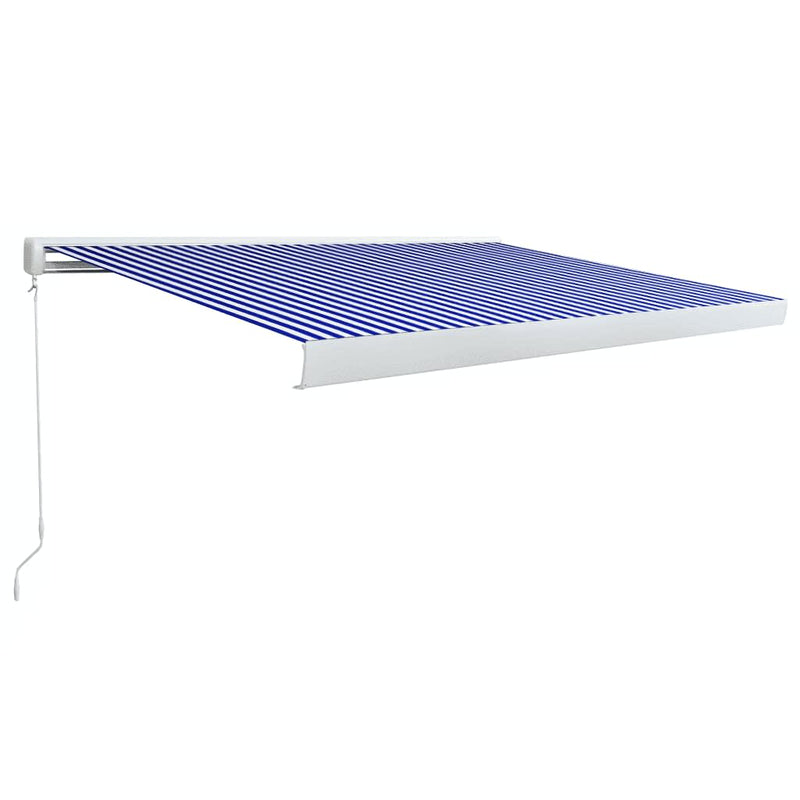 Afbeelding laden in galerijviewer, VidaXL Luifel handmatig 450x300 cm blauw en wit
