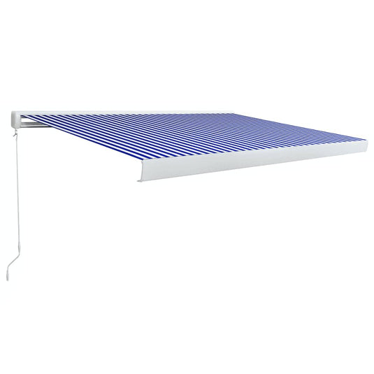 VidaXL Luifel handmatig 450x300 cm blauw en wit