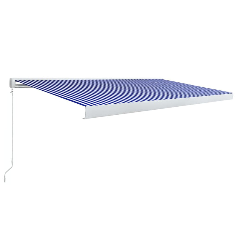 Afbeelding laden in galerijviewer, VidaXL Luifel handmatig 500x300 cm blauw en wit
