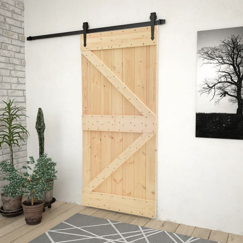 Afbeelding laden in galerijviewer, Vidaxl deur 90x210 cm massief grenenhout
