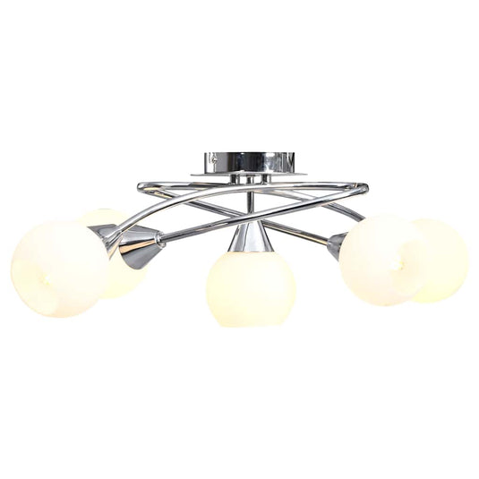 Vidaxl plafondlamp met keramieken bolvormige kappen voor 5xe14 wit