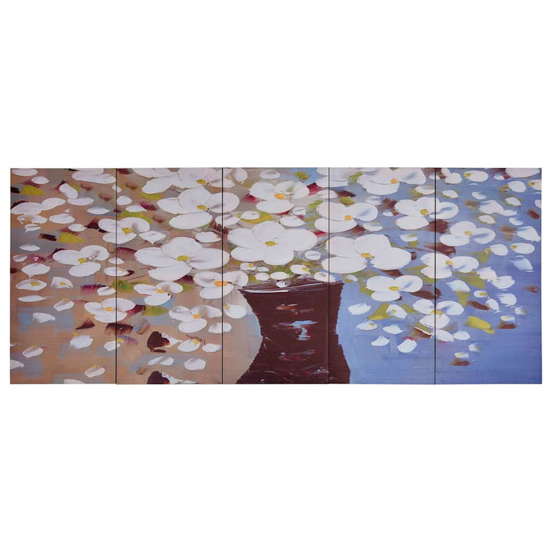 Afbeelding laden in galerijviewer, Vidaxl wandprintset bloemen in vaas 150x60 cm canvas meerkleurig
